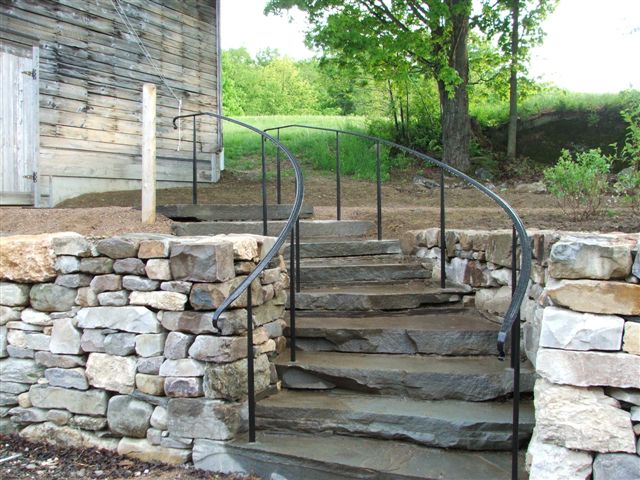 Exterior Curved Stair Railing - VT